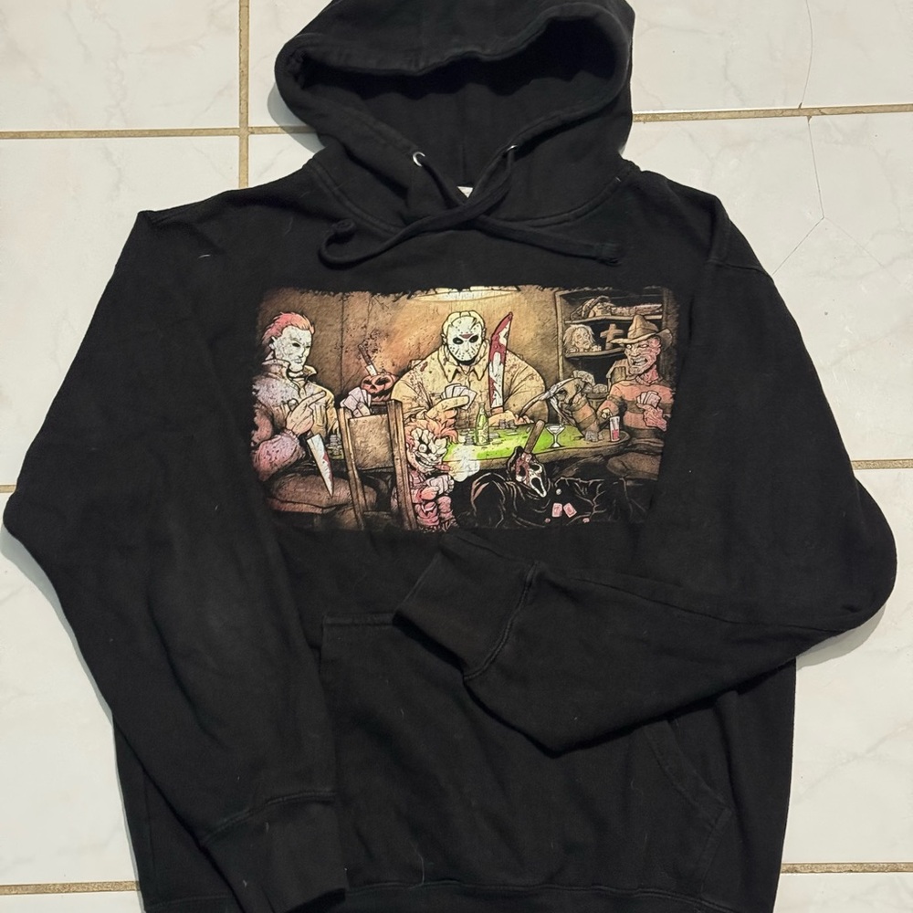 Unisex Black Hoodie with Graphic Design